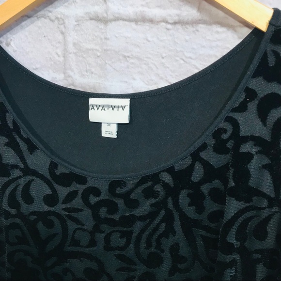 AVA & VIV sleeveless black burnout top - Picture 3 of 5